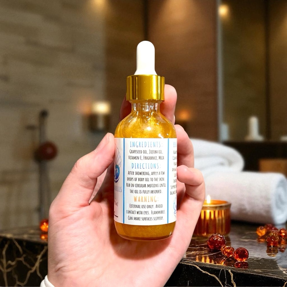 Hand Crafted “Amber” Scented Body Oil by Sky & Seashells Skincare - Picture 4 of 6